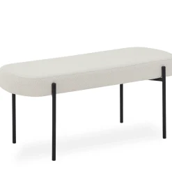 New Nimara Helena bænk i hvid boucle 100x36x43 cm