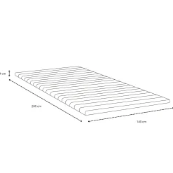 New Nimara Henry hvid topmadras i PU-skum 140x200x4 cm