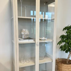 Sale Nimara Herman glas skænk/vitrineskab - Beige metal 80x40x105 cm