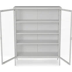 Nimara Herman glas skænk/vitrineskab - Hvidt metal 80x40x105 cm