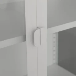 Nimara Herman glas skænk/vitrineskab - Hvidt metal 80x40x105 cm