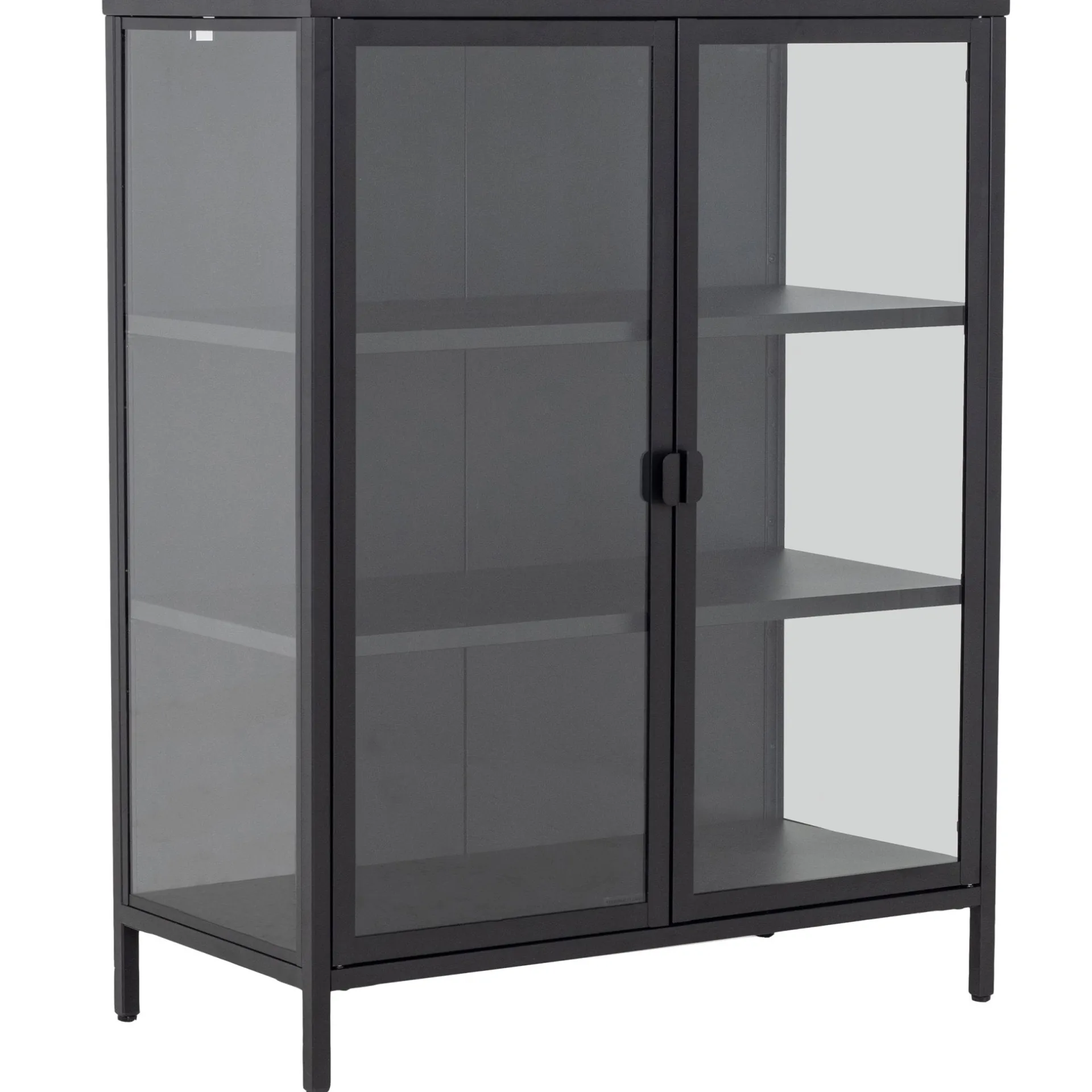 Nimara Herman glas skænk/vitrineskab - Sort metal 80x40x105 cm