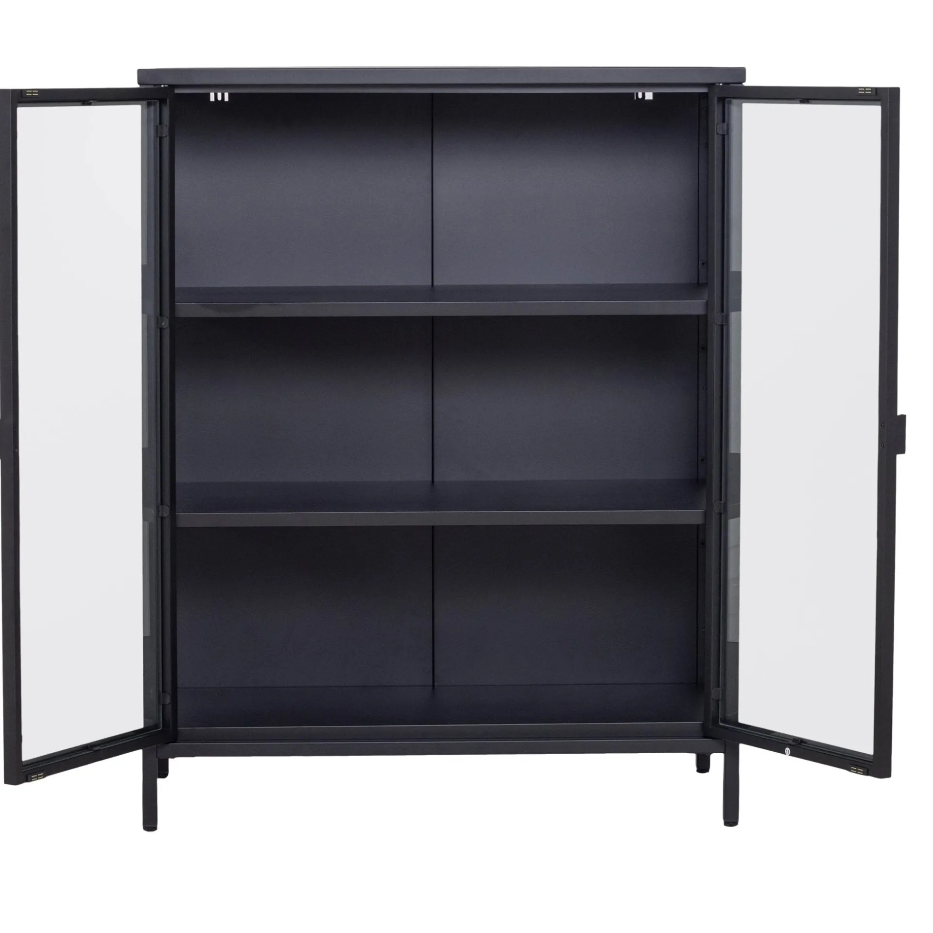 Nimara Herman glas skænk/vitrineskab - Sort metal 80x40x105 cm