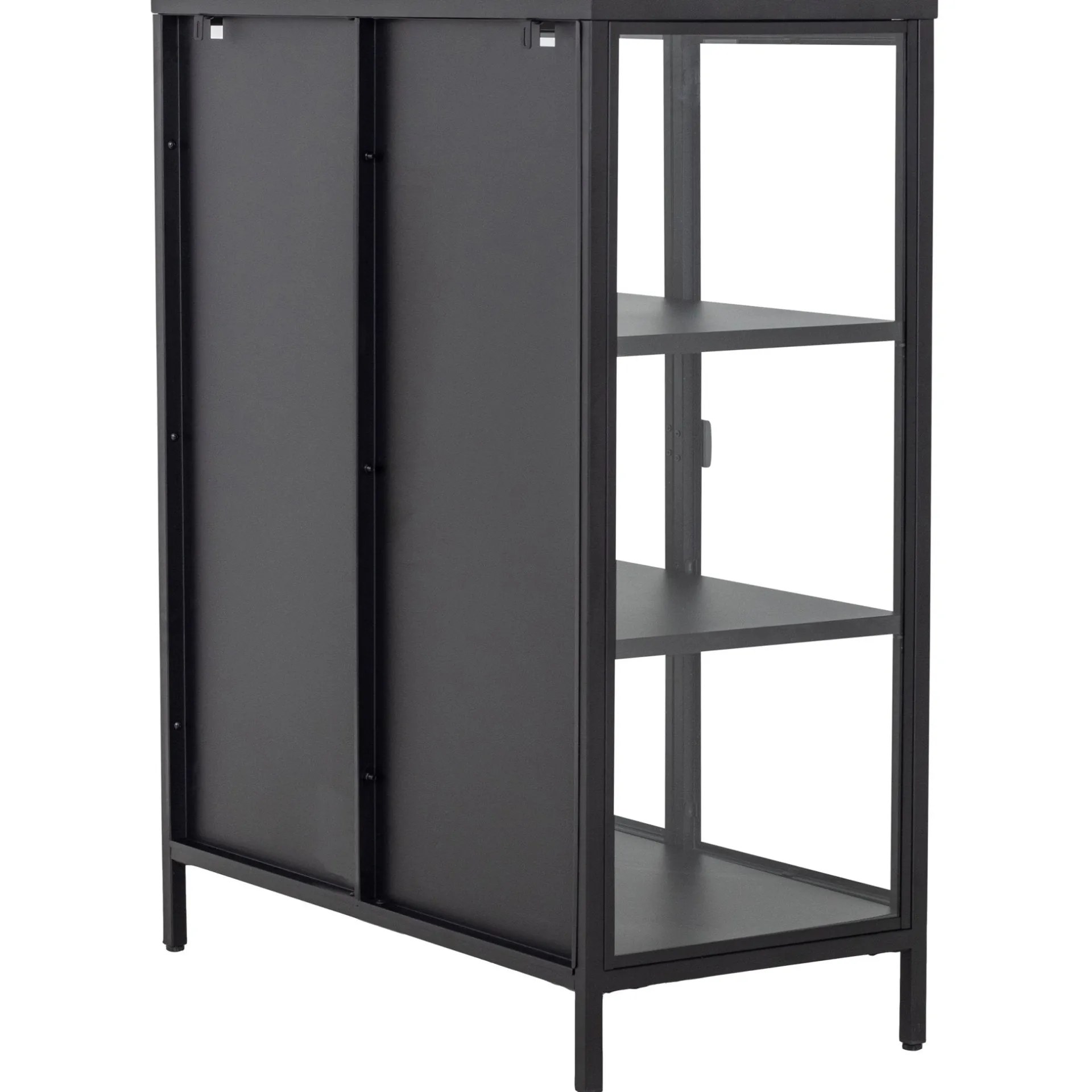 Nimara Herman glas skænk/vitrineskab - Sort metal 80x40x105 cm