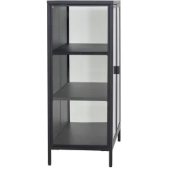 Nimara Herman glas skænk/vitrineskab - Sort metal 80x40x105 cm