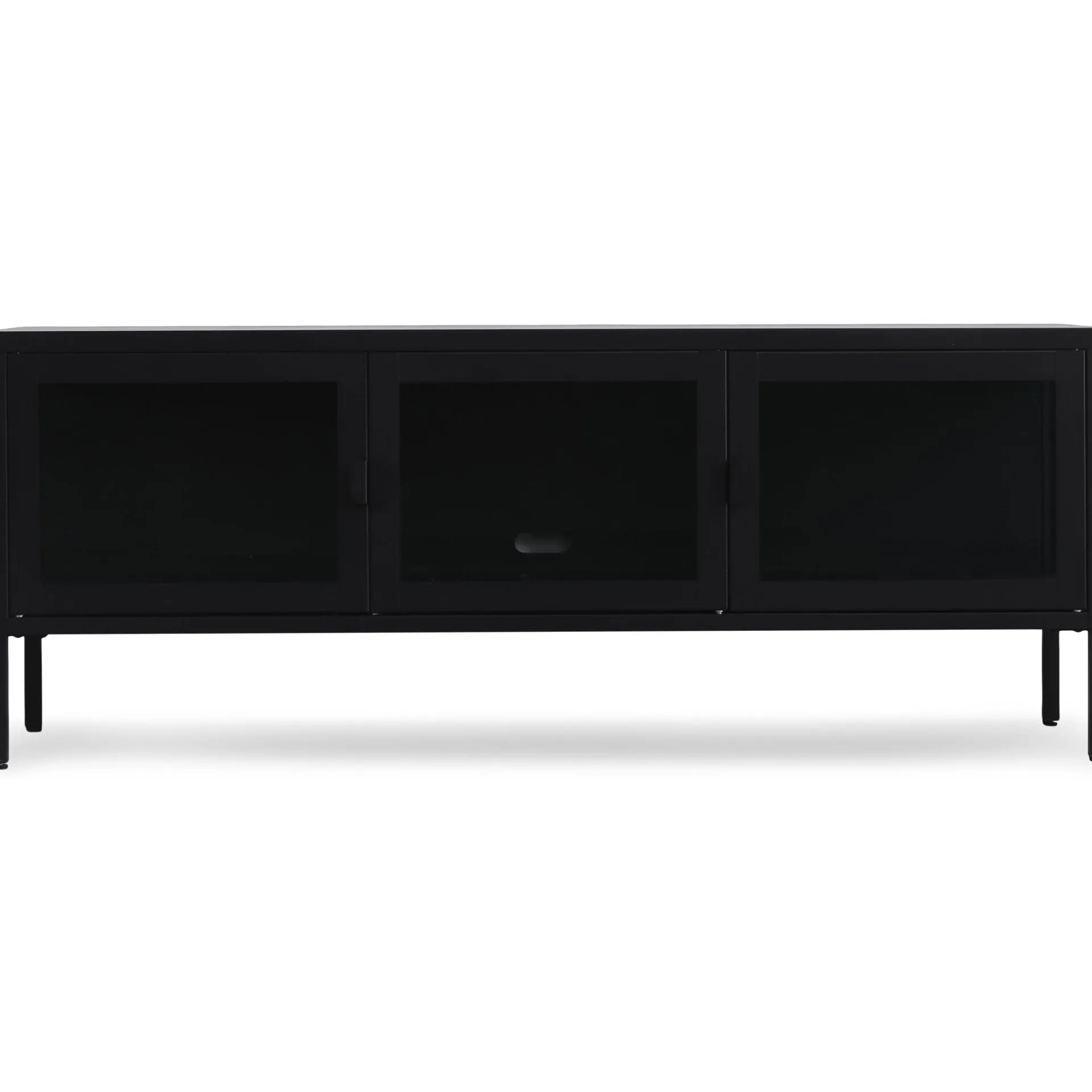 Clearance Nimara Herman TV bord - Sort metal/glas - 130x40x50 cm