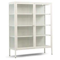 Outlet Nimara Herman Vitrineskab - Beige metal/glas - 110x40x140 cm