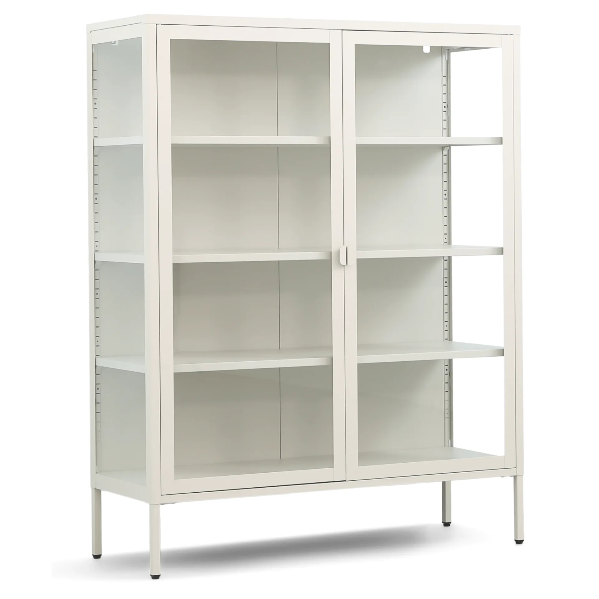 Outlet Nimara Herman Vitrineskab - Beige metal/glas - 110x40x140 cm