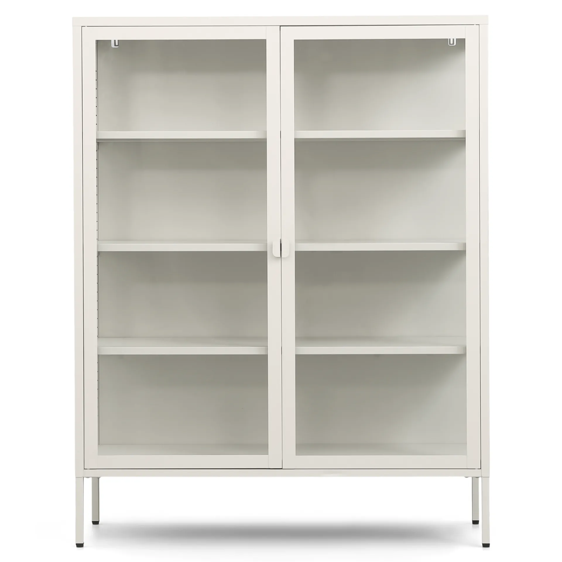 Outlet Nimara Herman Vitrineskab - Beige metal/glas - 110x40x140 cm