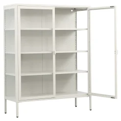 Outlet Nimara Herman Vitrineskab - Beige metal/glas - 110x40x140 cm