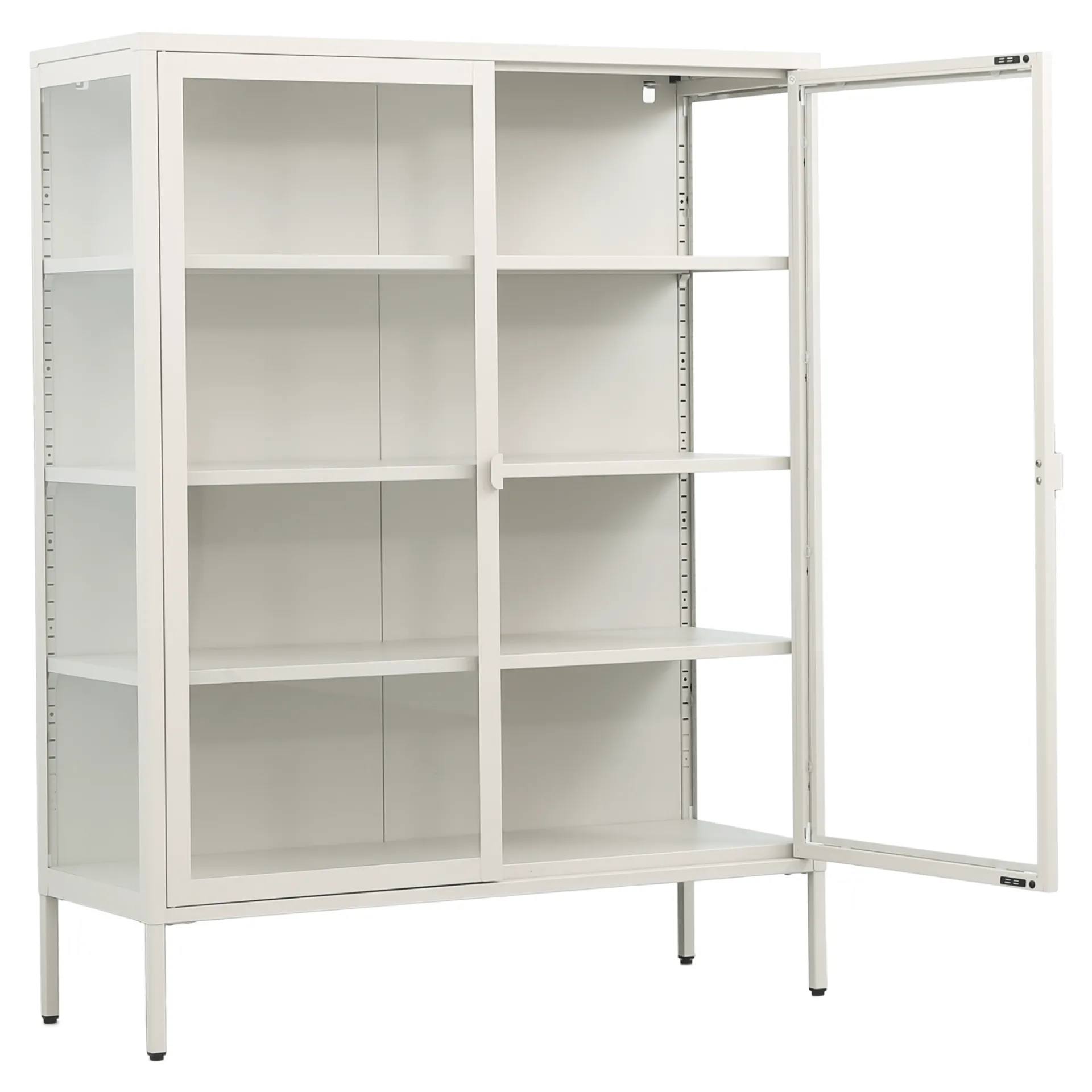 Outlet Nimara Herman Vitrineskab - Beige metal/glas - 110x40x140 cm