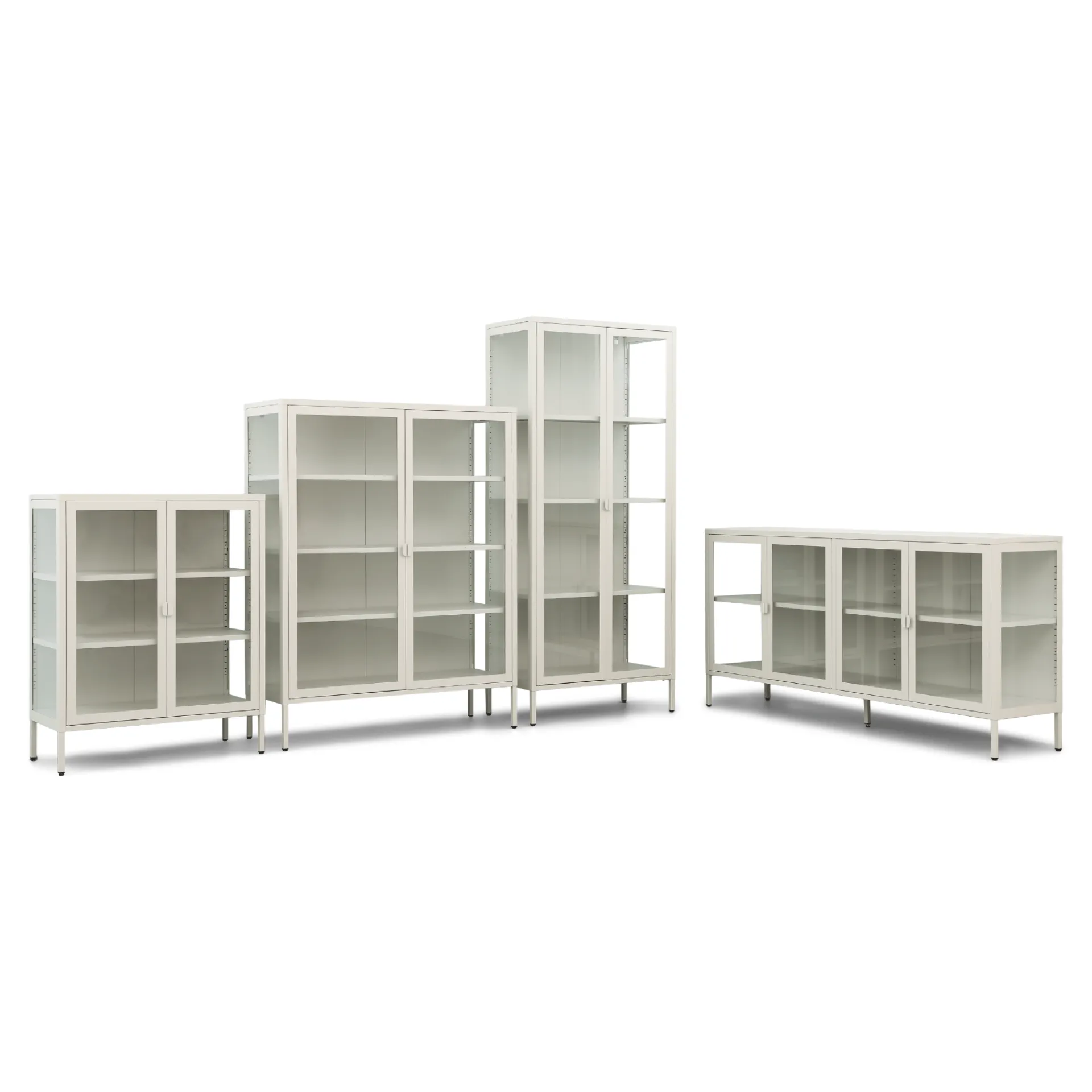 Outlet Nimara Herman Vitrineskab - Beige metal/glas - 110x40x140 cm