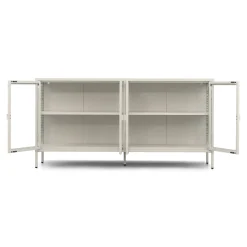 Nimara Herman Vitrineskab - Beige metal/glas - 170x40x85 cm