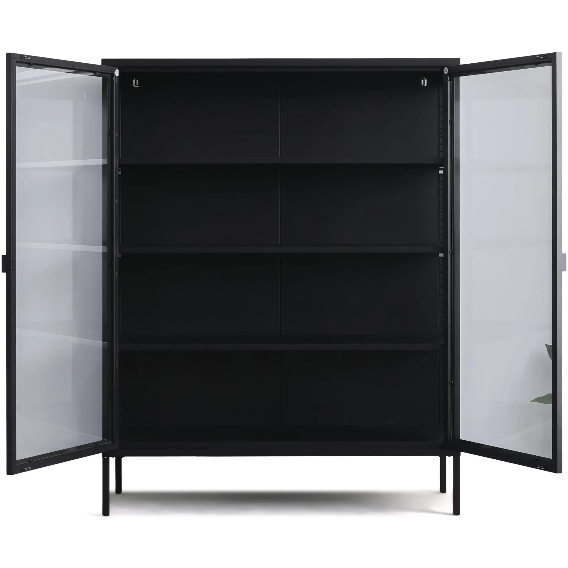 Best Nimara Herman Vitrineskab - Sort metal/glas - 110x40x140 cm