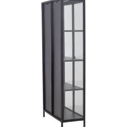 Discount Nimara Herman Vitrineskab - Sort metal/glas - 80x40x180 cm