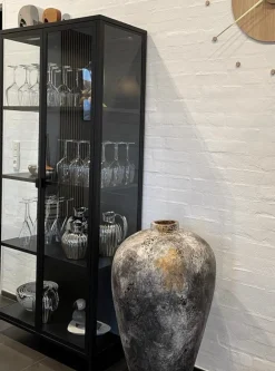 Discount Nimara Herman Vitrineskab - Sort metal/glas - 80x40x180 cm