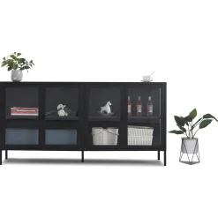 Sale Nimara Herman Vitrineskab - Sort metal/glas - 170x40x85 cm