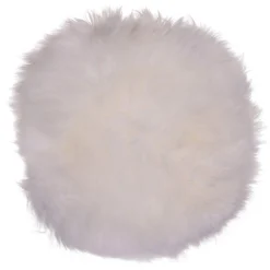 New Nimara Hvid rund lammeskindshynde Ø35 cm Imiteret