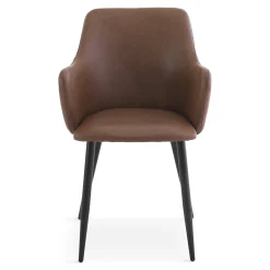 New Nimara Isabella - spisebordsstol i brun kunstlæder