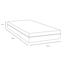 Hot Nimara Jacob springmadras 140x200x20 cm med pocketfjedre - Premium