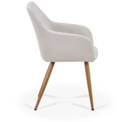 Outlet Nimara Jenna spisebordstol - beige tekstil med egelook
