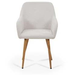Outlet Nimara Jenna spisebordstol - beige tekstil med egelook