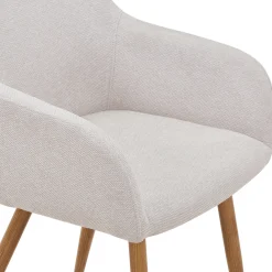 Outlet Nimara Jenna spisebordstol - beige tekstil med egelook