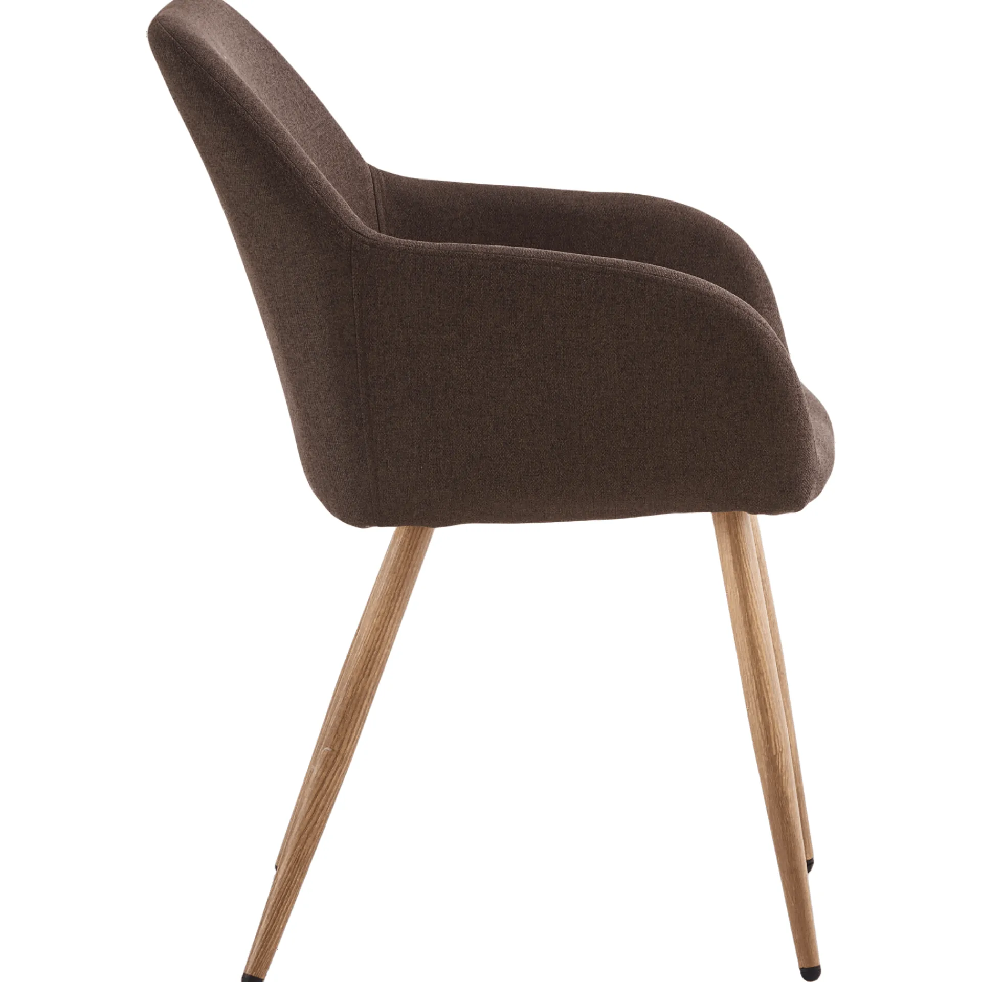 Online Nimara Jenna spisebordstol - brun tekstil med egelook