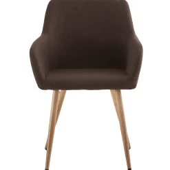 Online Nimara Jenna spisebordstol - brun tekstil med egelook