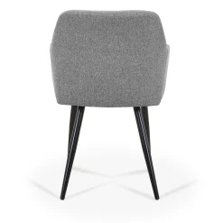 Nimara Jenna spisebordstol - grå tekstil med sorte ben