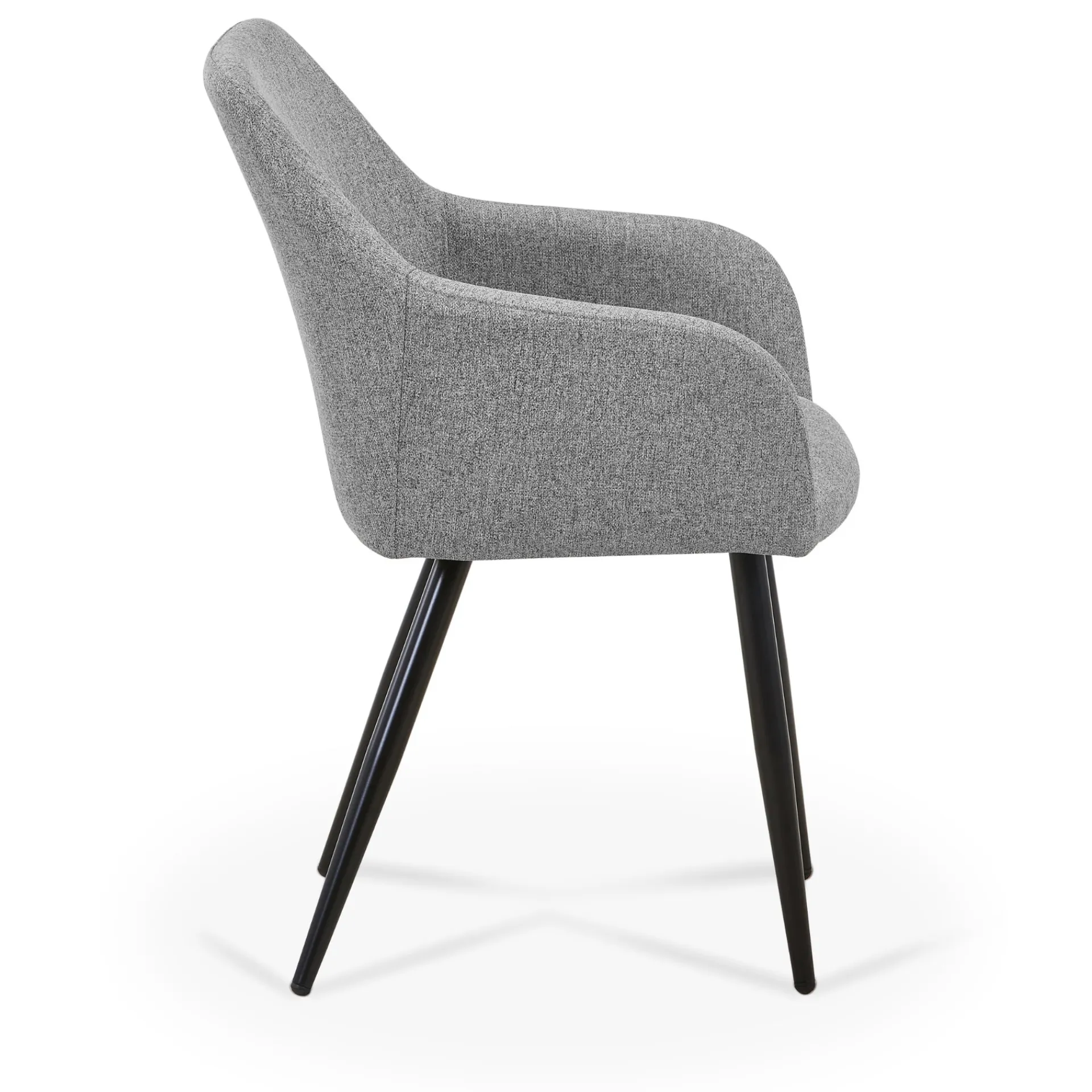 Nimara Jenna spisebordstol - grå tekstil med sorte ben