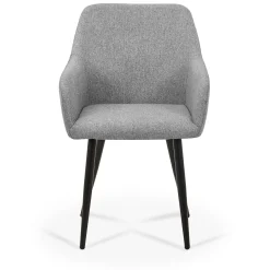 Nimara Jenna spisebordstol - grå tekstil med sorte ben