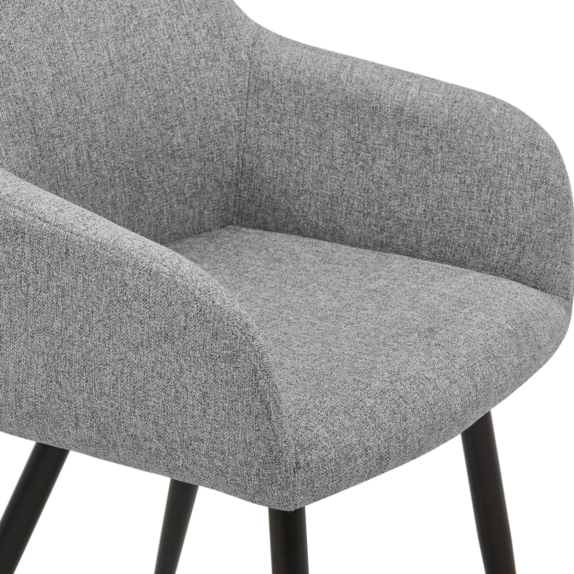 Nimara Jenna spisebordstol - grå tekstil med sorte ben