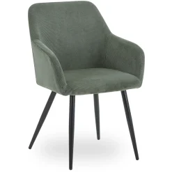 Clearance Nimara Jenna spisebordstol - grøn fløjl med sorte ben