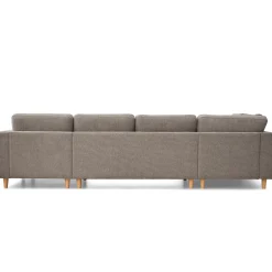 Discount Nimara Jennifer højrevendt u-sofa i sand med chaiselong - L: 300 x D: 208 x H: 82 cm