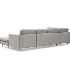 New Nimara Jennifer højrevendt u-sofa i lys grå med chaiselong - L: 300 x D: 208 x H: 82 cm
