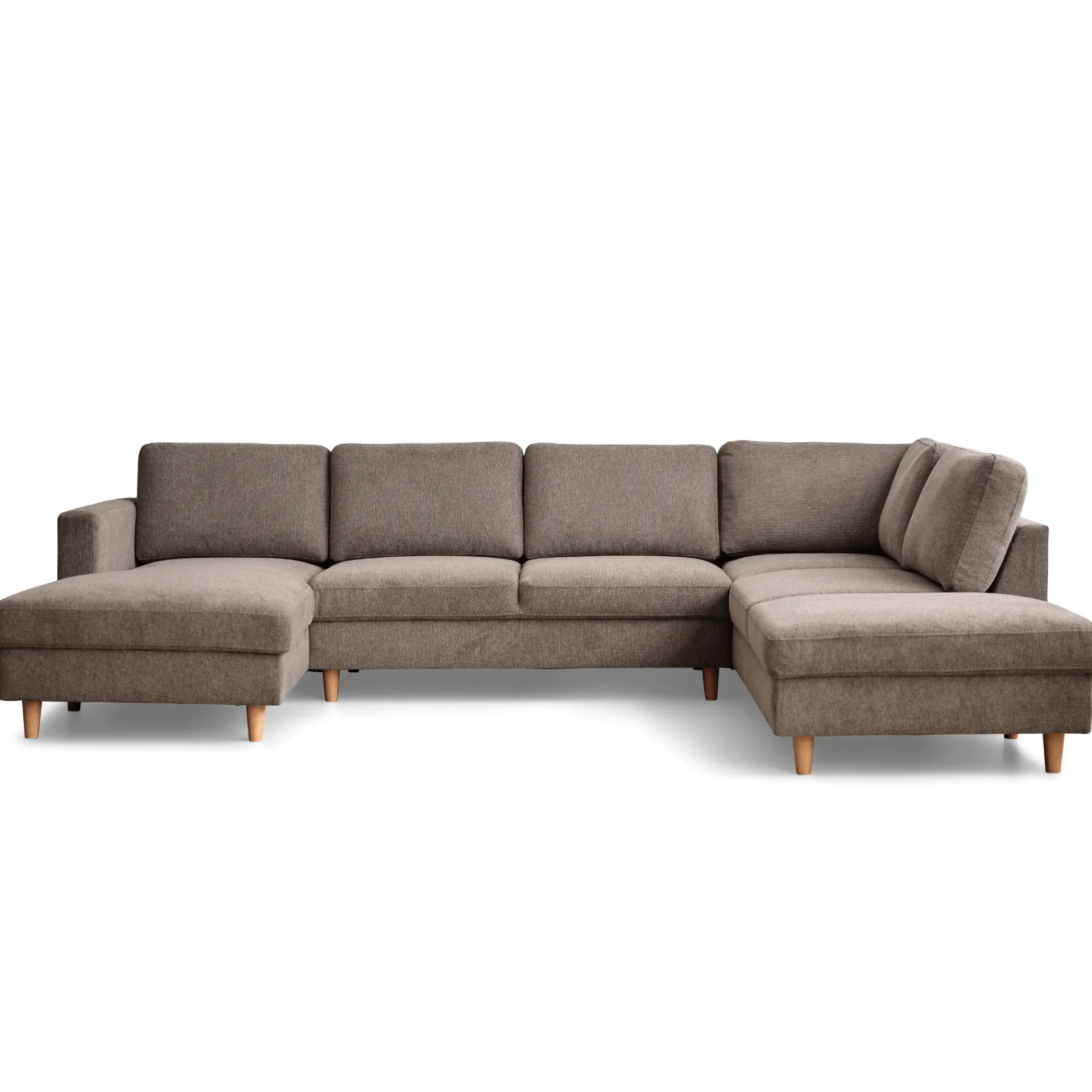 Nimara Jennifer venstrevendt u-sofa i sand med chaiselong - L: 300 x D: 208 x H: 82 cm