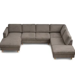 Nimara Jennifer venstrevendt u-sofa i sand med chaiselong - L: 300 x D: 208 x H: 82 cm