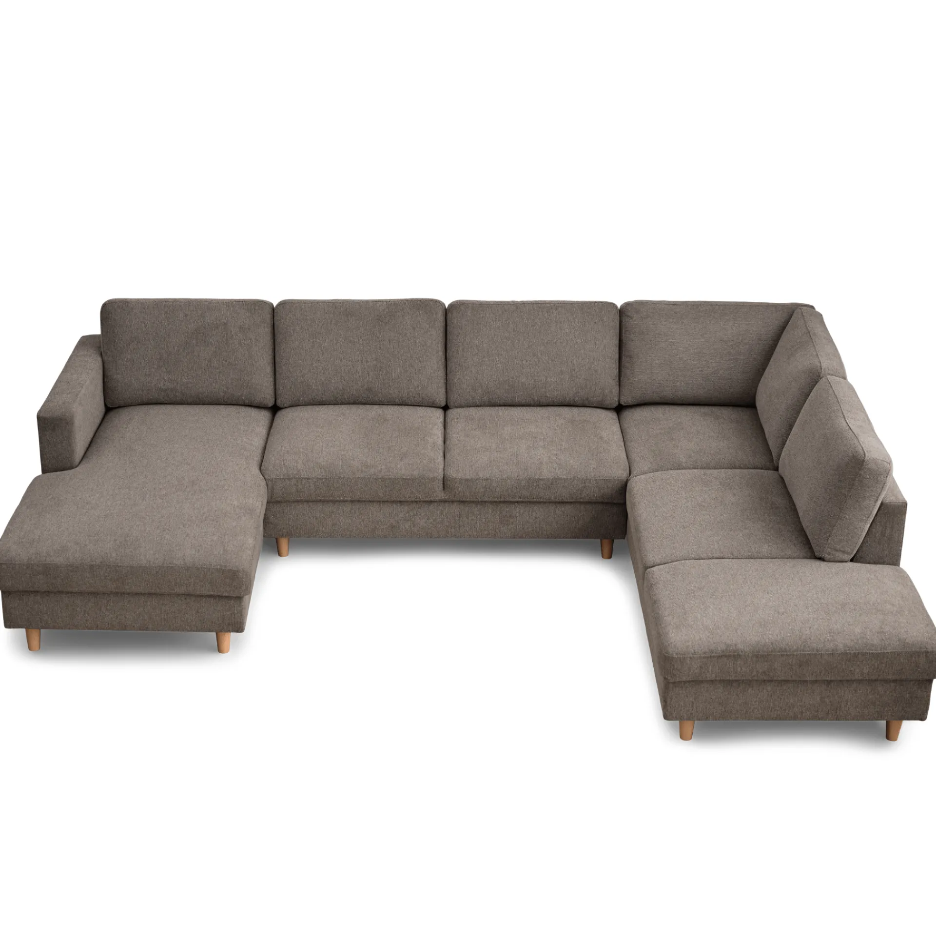 Nimara Jennifer venstrevendt u-sofa i sand med chaiselong - L: 300 x D: 208 x H: 82 cm
