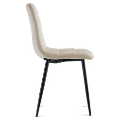 Nimara Jessi spisebordsstol - beige velour med sorte metalben