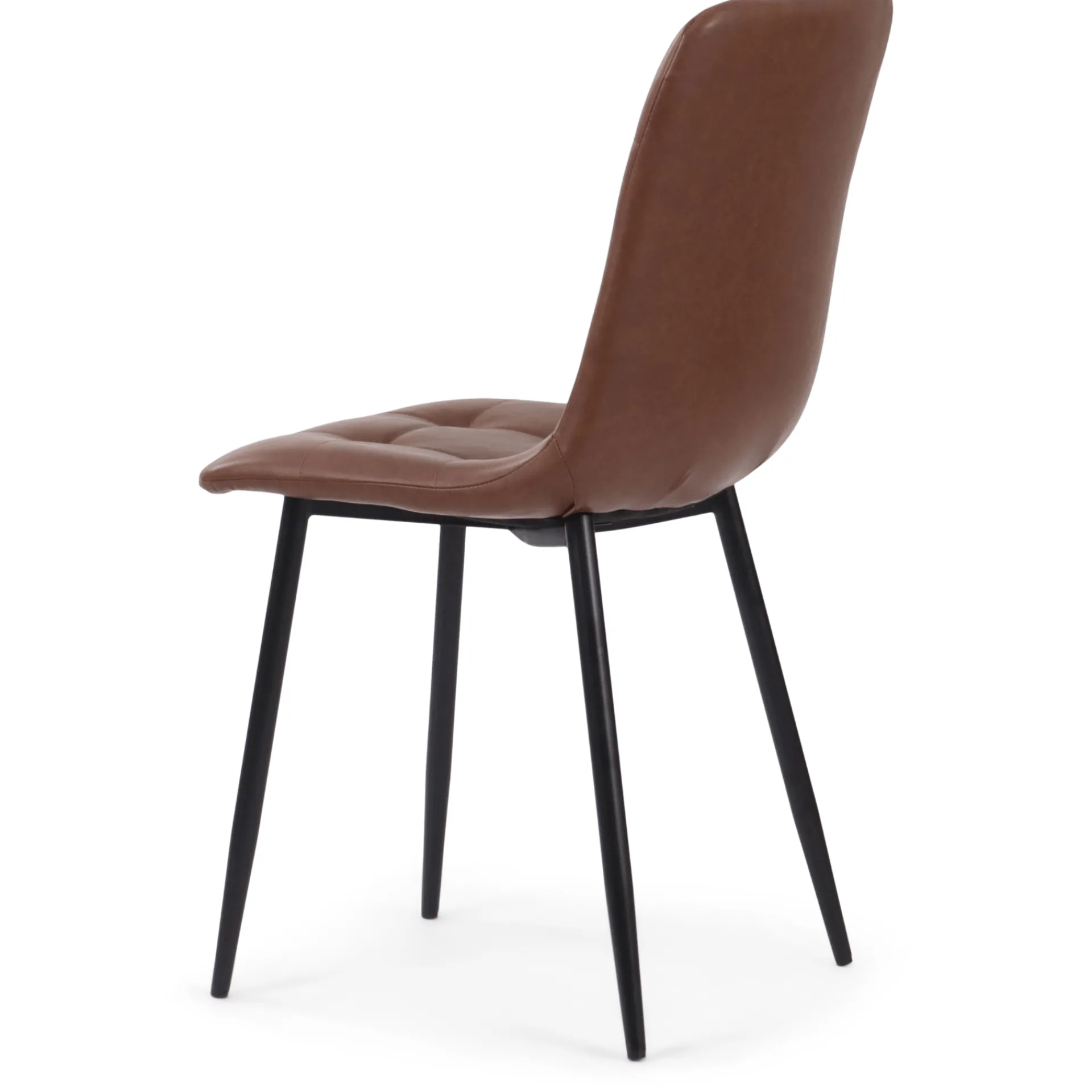 New Nimara Jessi spisebordsstol - Brun kunstlæder med sorte metalben