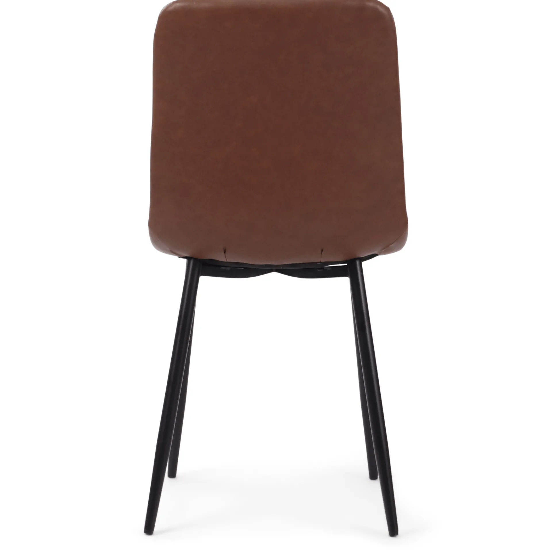 New Nimara Jessi spisebordsstol - Brun kunstlæder med sorte metalben