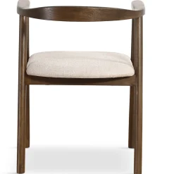 Sale Nimara Jocelyn spisebordsstol i røget eg med beige stofsæde