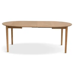 Sale Nimara Joshua - Rundt spisebord i natur egefiner med udtræk 120/160/200 cm - Inkl. 2 Tillægsplader