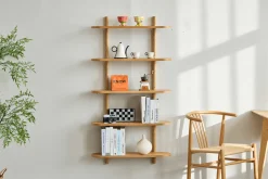 Hot Nimara Juliet væghylde i eg med 5 hylder H:140 x B:22 x B:75 cm