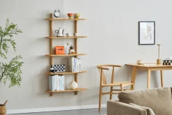 Hot Nimara Juliet væghylde i eg med 5 hylder H:140 x B:22 x B:75 cm