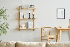 New Nimara Juliet væghylde i eg med 3 hylder H:100 x D:22 x B:90 cm