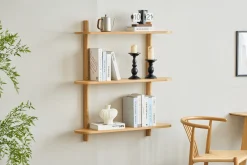 New Nimara Juliet væghylde i eg med 3 hylder H:100 x D:22 x B:90 cm