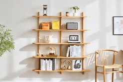 Clearance Nimara Juliet væghylde i eg med 5 hylder H:140 x D:22 x B:130 cm