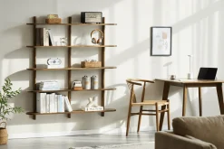 Online Nimara Juliet væghylde i røget eg med 5 hylder H:140 x D:22 x B:130 cm